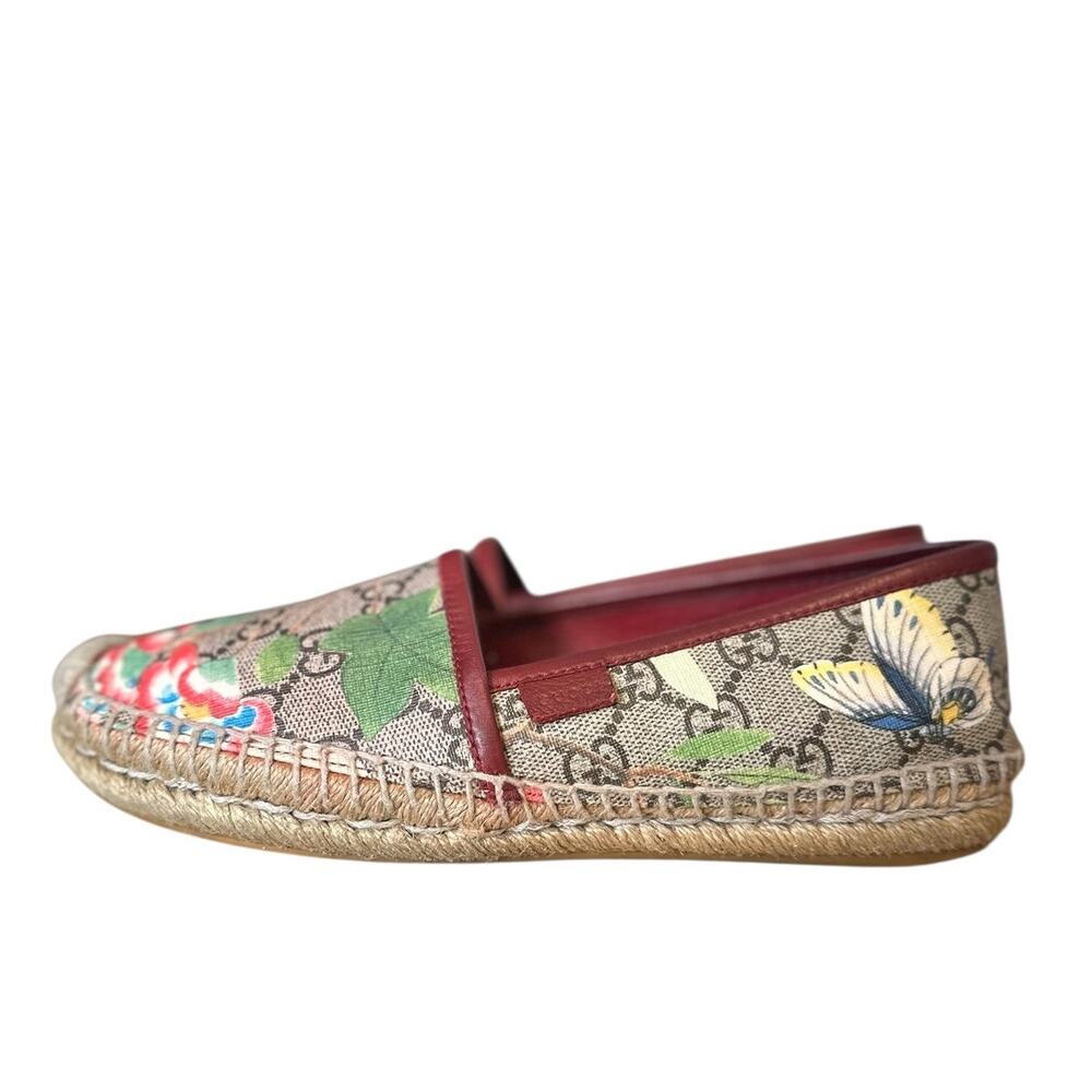 Gucci Tian Hummingbird GG Supreme Monogram Espadrille Flats EU 36 Slip On - Picture 3 of 11